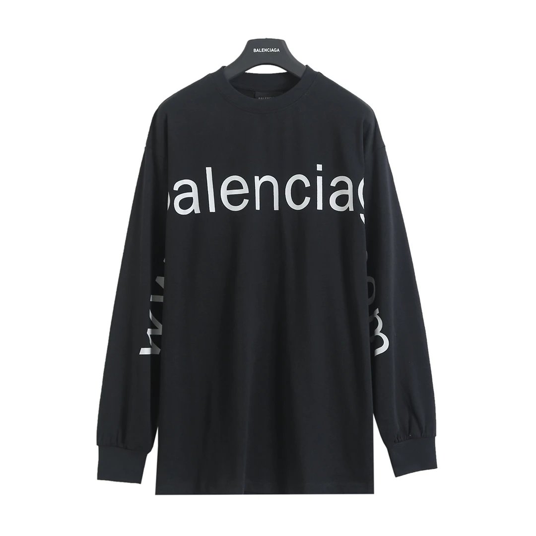 Balenciaga Hoodie 24FW Website Printed Long Sleeve T Pullover Sweatshirt Unisex Sports Casual Loose Fit Versatile New Autumn Winter Collection
