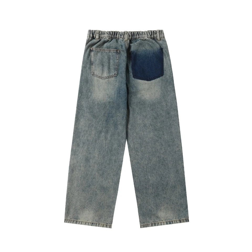 Maison Margiela Jeans Hot-Selling Blue Heavy-Duty Straight-Leg Washed Blue Jeans Autumn Winter New Unisex Loose Casual Wide-Leg High-Waist Pants