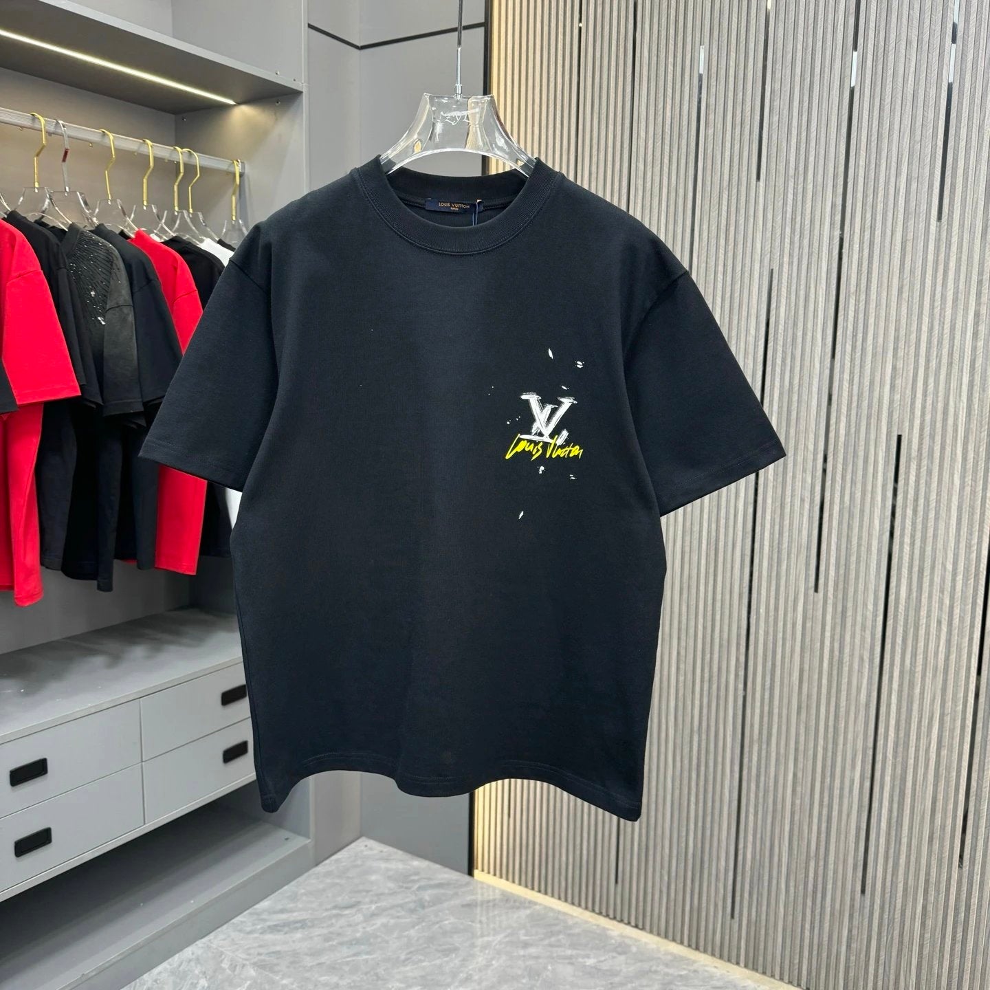 Louis Vuitton LV T-shirt Backside Dot Print Craft logo round Neck Short Sleeve25ss New Pure Cotton Unisex Style T T-shirt OS Loose Fit Base Shirt Half Sleeve T-Shirt Top Half Sleeve