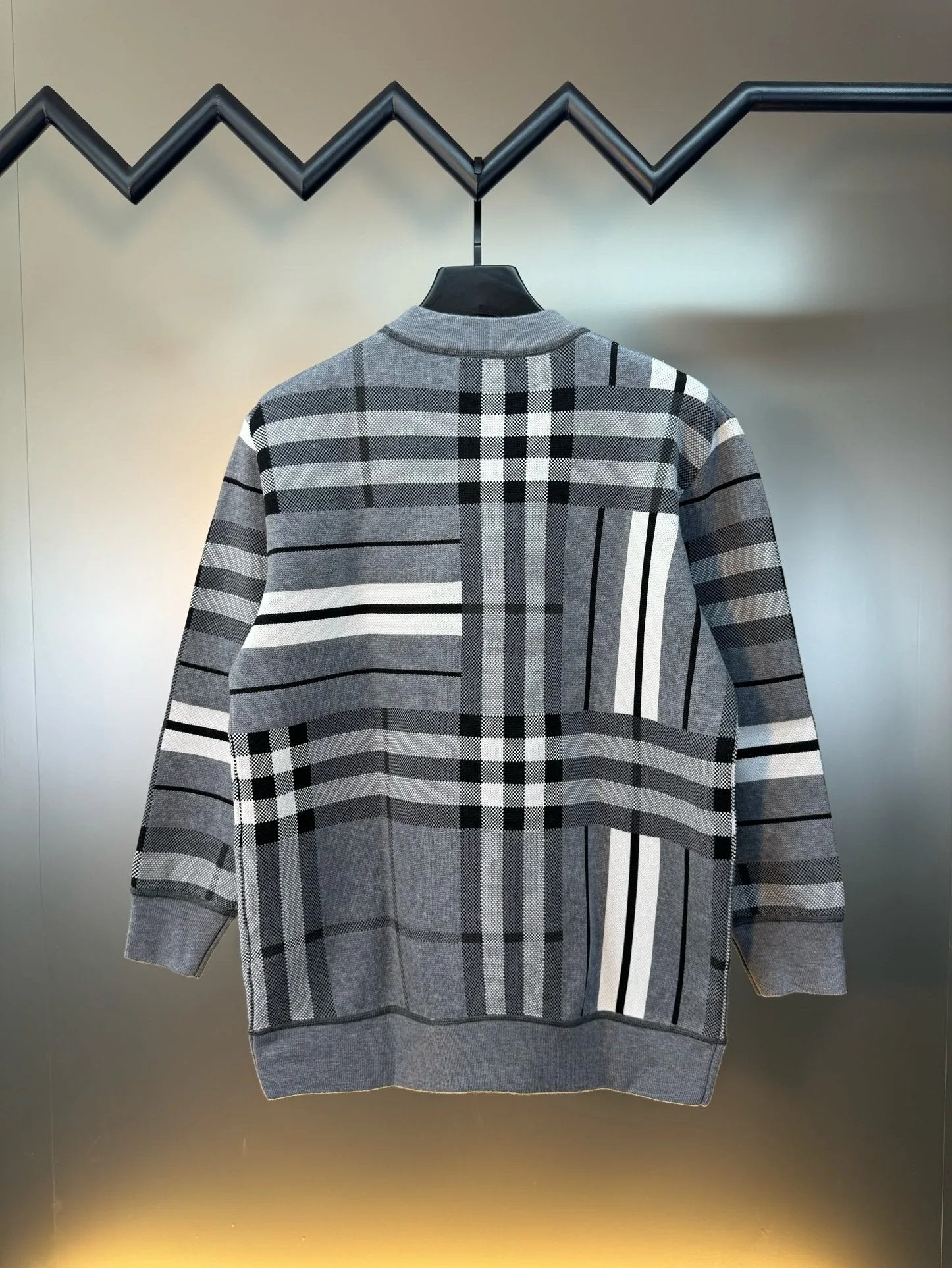 Burberry Sweater SS24Autumn Winter New Large Plaid Knitted Wool Round Neck Sweater Thickened Lazy Style Unisex Loose Knitted Top