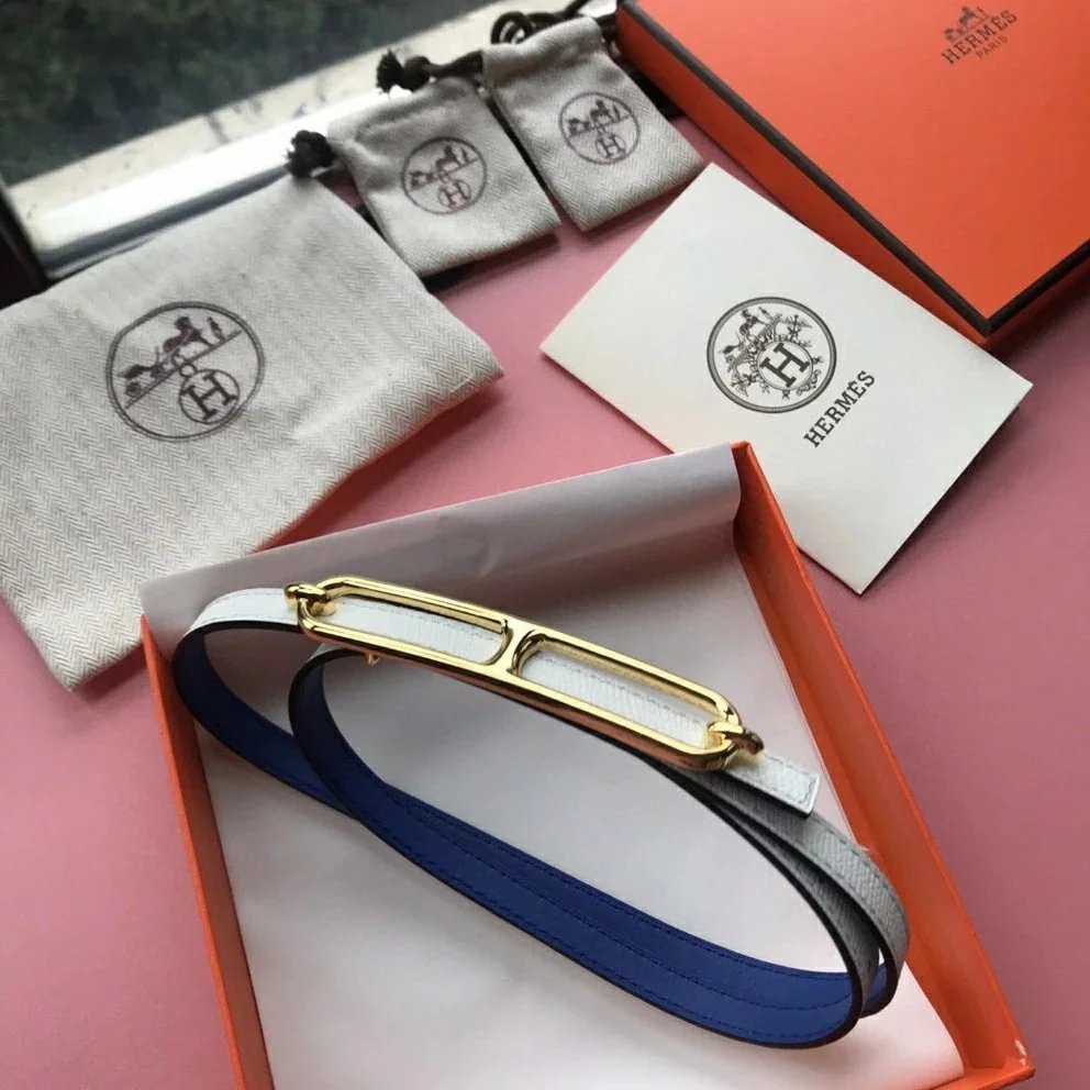Hermes Belt Top version Women's Leather Belt Fashion All-Matching Women's Thin Belt Internet Celebrity Same Style Dress Belt