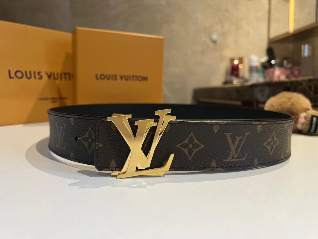 Louis Vuitton LV Belt Top version 【Counter Quality】The Most New Belt4.0cm Men's Belt Metal Buckle Men's Leather Belt with Classic Chessboard Plaid Belt with Genuine Goods Packaging in and out of the Counter No Problem Versatile Casual Fashion Formal Wear