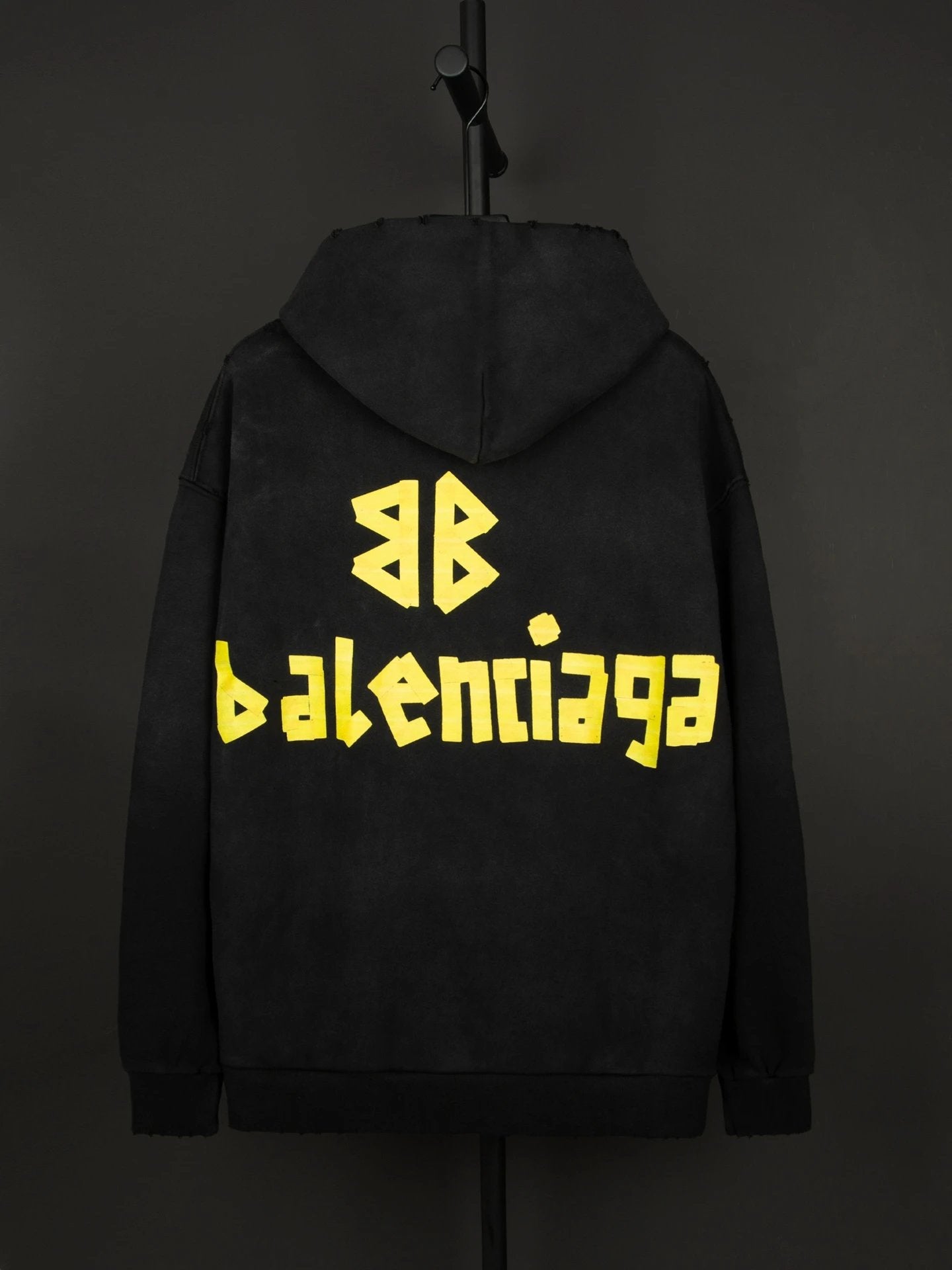 Balenciaga Hoodie Classic Pair B Tape Hooded Sweatshirt Vintage Distressed Casual Loose Fit Versatile Pullover Hoodie os Unisex Sports Tracksuit Inner Layer Top24ss Autumn and Winter New Products