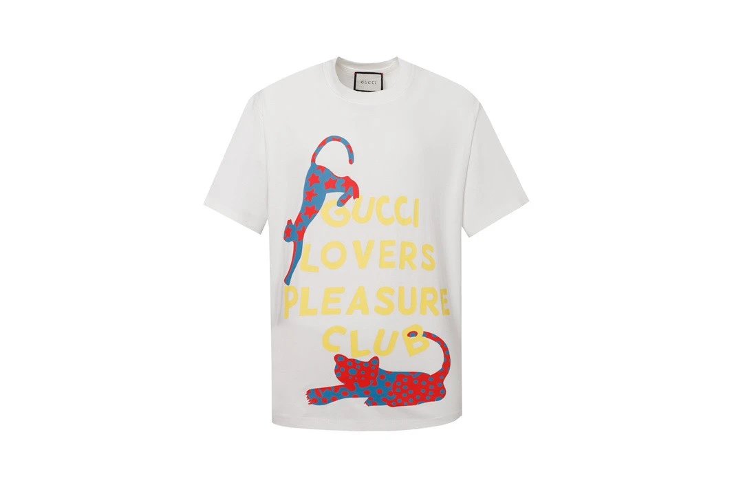 Gucci T-shirt Chest Tiger Pattern Letter logo Round neck short-sleeve pure cotton T Unisex T-Shirt OS Loose Fit Base Shirt Summer New Casual Simple T-Shirt
