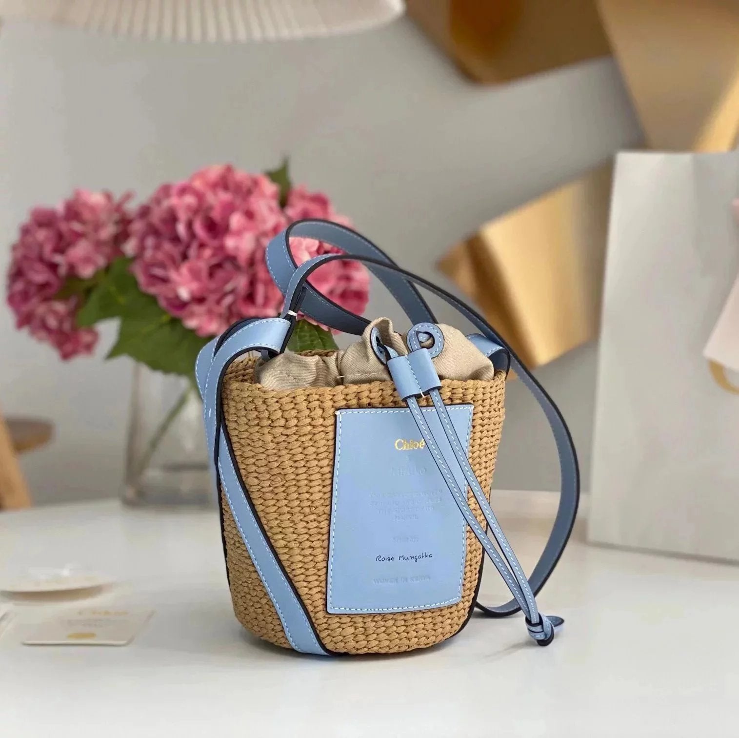 Chloe Bag Top version 【Summer Solstice New Original Leather】Recently, the Latest Release of a Group and Mifuko Cooperative Dish Basket Bag BasketBag Women's Bucket Bag Straw Bag Woven Bag