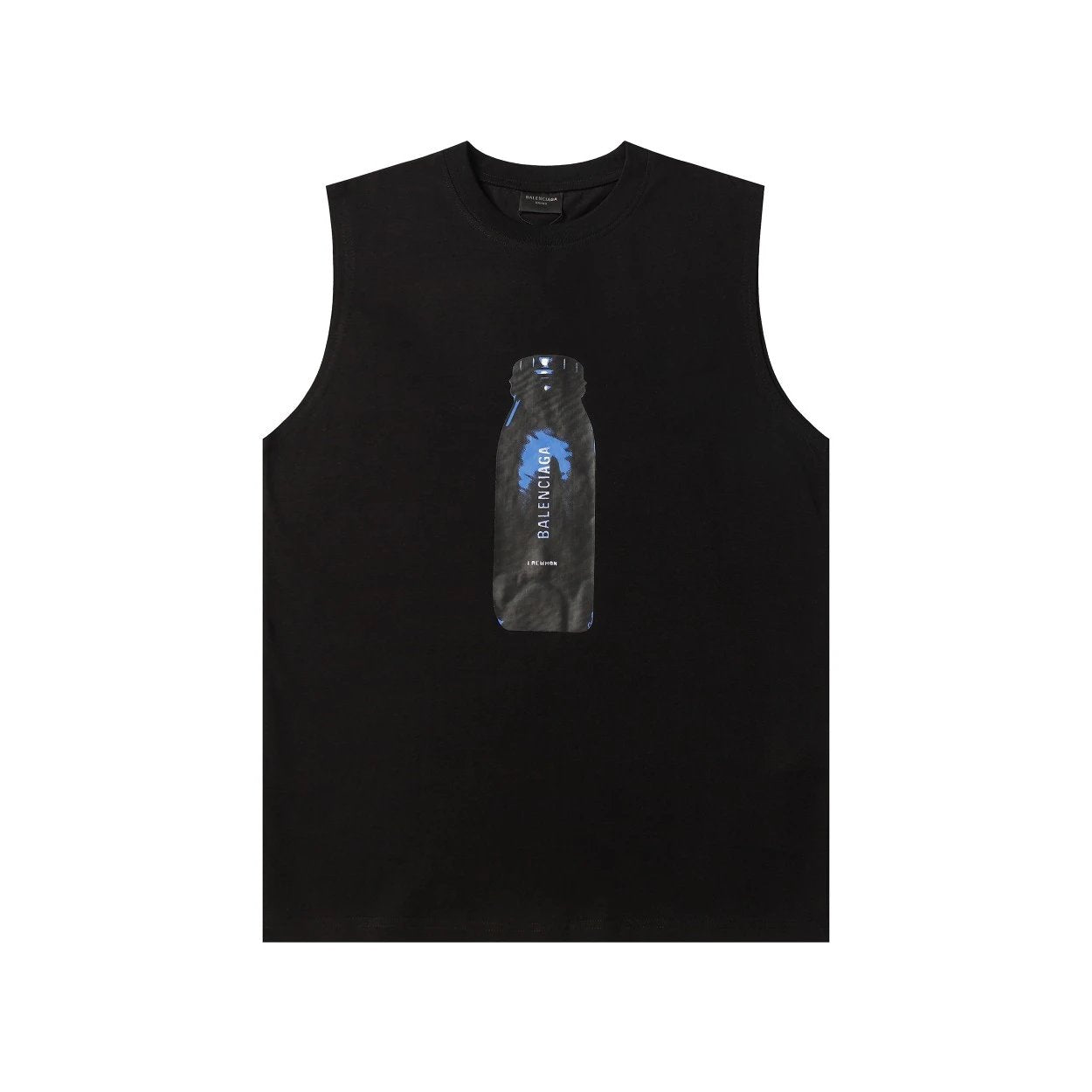 Balenciaga T-shirt Chest Bottle Letter Print logo Sleeveless Short Sleeve Sleeveless Vest25ss New pure cotton T T-shirt OS Loose Style Men's and Women's Same Bottoming Shirt Top Half-Sleeve T-shirt