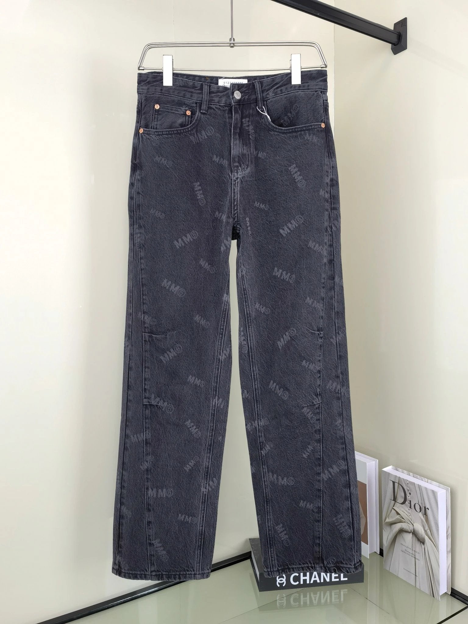 Maison Margiela Jeans Allover Letter Print logo25ss Spring Summer New Straight Loose Jeans Unisex Slim Fit Long Pants