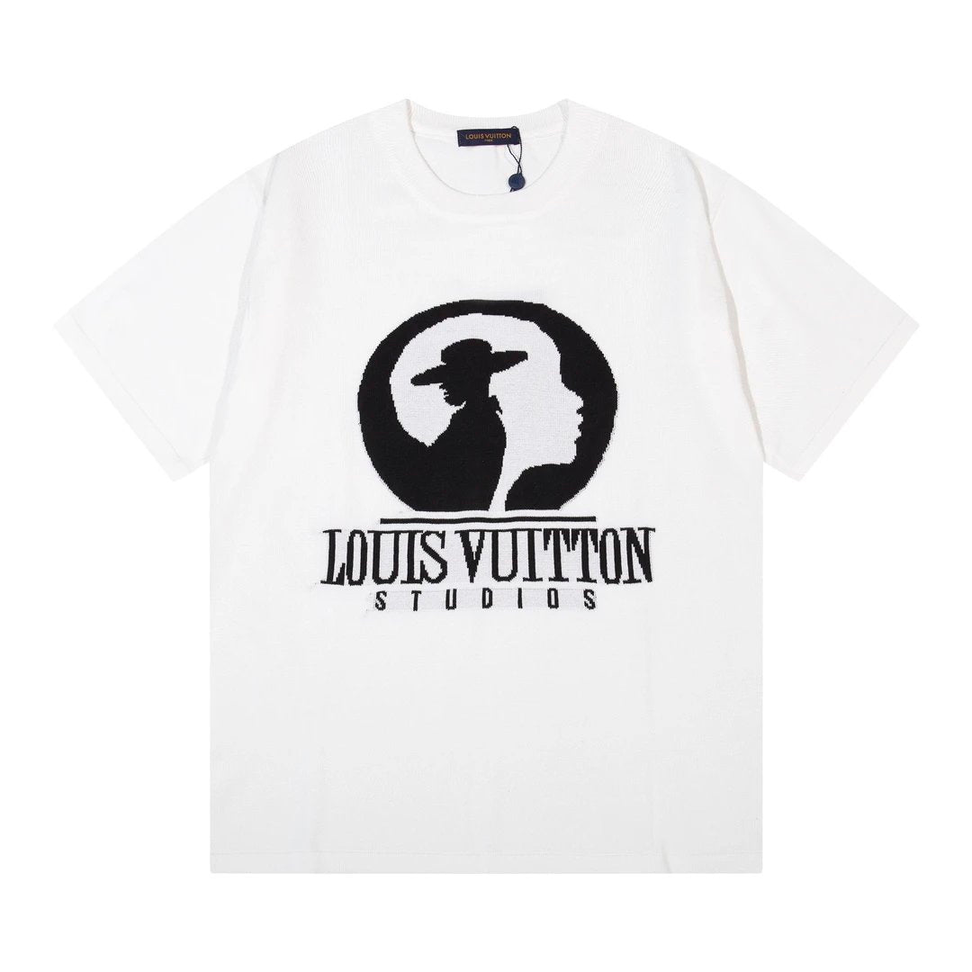 Louis Vuitton LV T-shirt Double-Sided Knit Chest logo round Neck Short Sleeve25ss New Pure Cotton Unisex Style T T-shirt OS Loose Fit Base Shirt Half Sleeve T-Shirt Top Half Sleeve