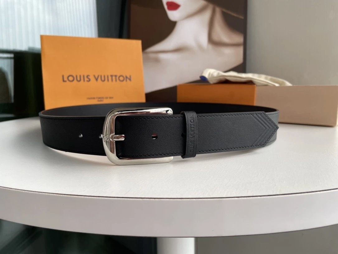 Louis Vuitton LV Belt Top version 【Counter Quality】The Most New Belt3.5cm Men's Belt Metal Buckle Men's Leather Belt with Classic Chessboard Plaid Belt with Genuine Goods Packaging in and out of the Counter No Problem Versatile Casual Fashion Formal Wear