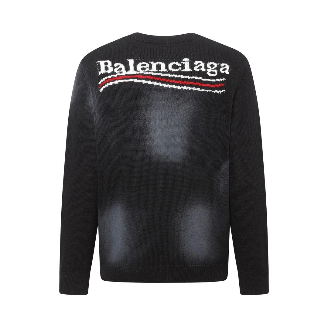 Balenciaga Sweater Classic Coke Embroidery logo round Neck Sweater os Pullover Knit Sweater Casual Loose Fit Versatile Base Layer Inner Sweater Unisex24ss Autumn and Winter New Products
