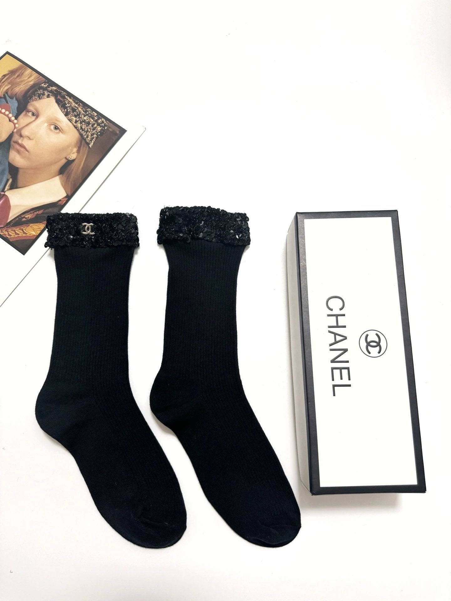 Chanel Sock【One box, one pair】Classic Letters logo Breathable and Stylish Pure Cotton Mid-Calf Socks25ss New Cotton Socks Thin Business Sports Casual Spring Summer Autumn Versatile Deodorant Sweat-Absorbing