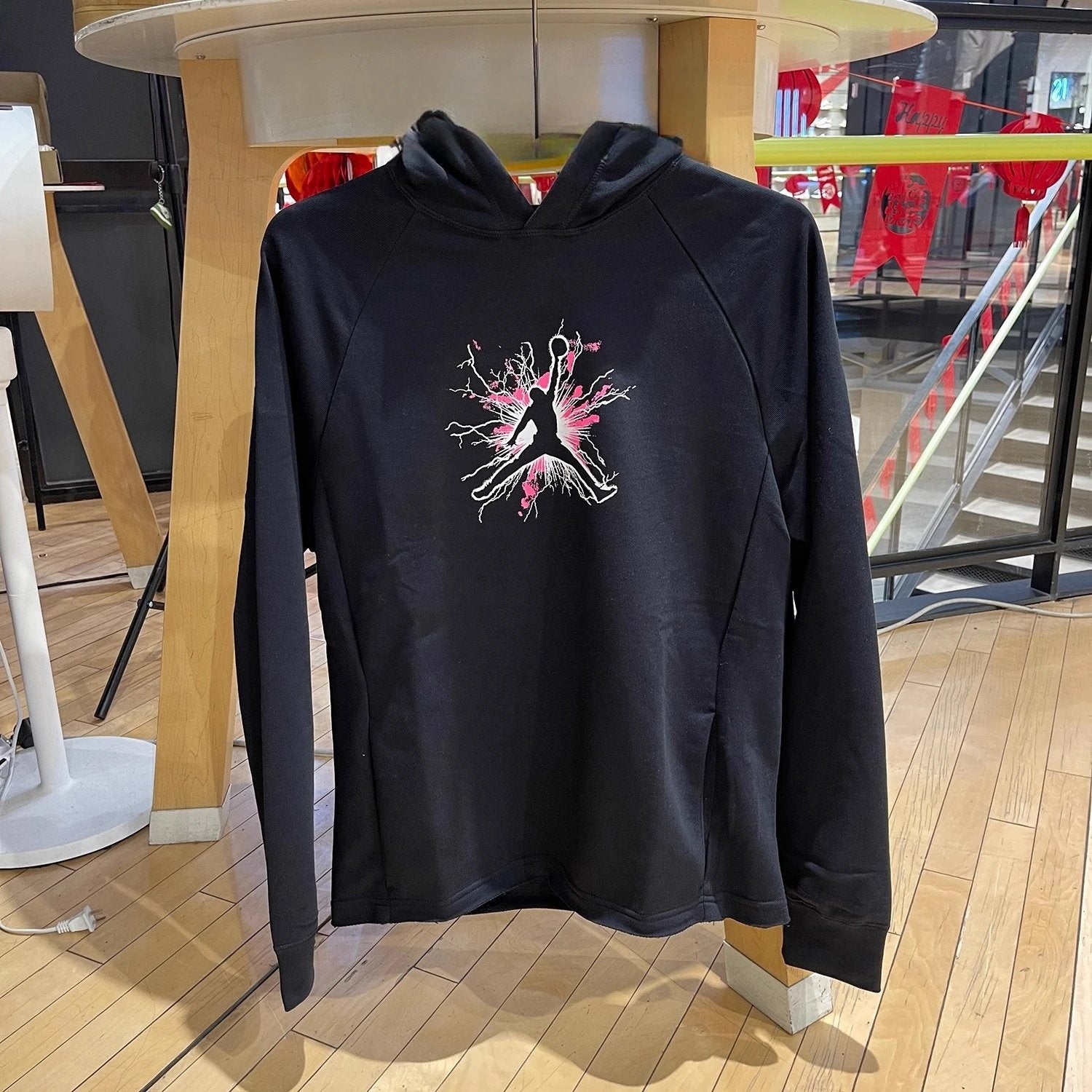 Nike Autumn and Winter Men's Sweater Sports Casual Breathable Printed Hooded Pullover FN5813