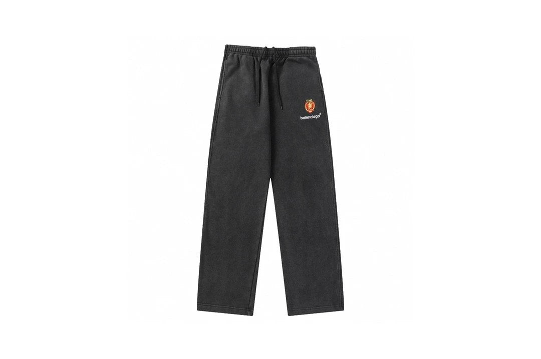 Balenciaga Sweatpants Washed and Worn LOGO Embroidered Jogger Sweatpants Sports Pants Autumn Unisex Long Pants Drawstring Winter Loose Plus Size Casual Pants High Waist