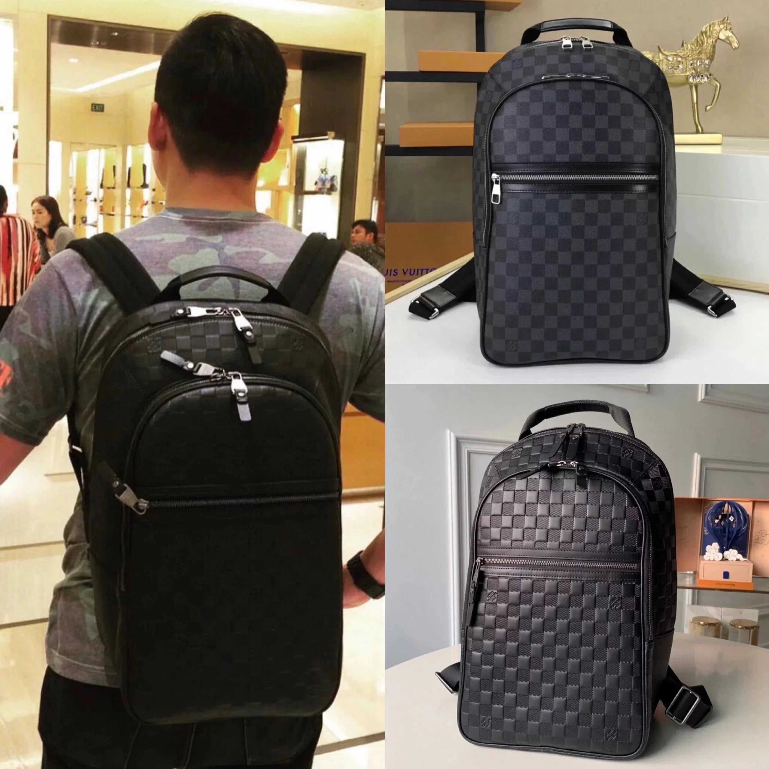 Louis Vuitton LV Backpack Top version New Product MICHAEL Backpack Backpack Fashion Men's Large Capacity Travel Bag Backpack School Bag Hiking Backpack N58024