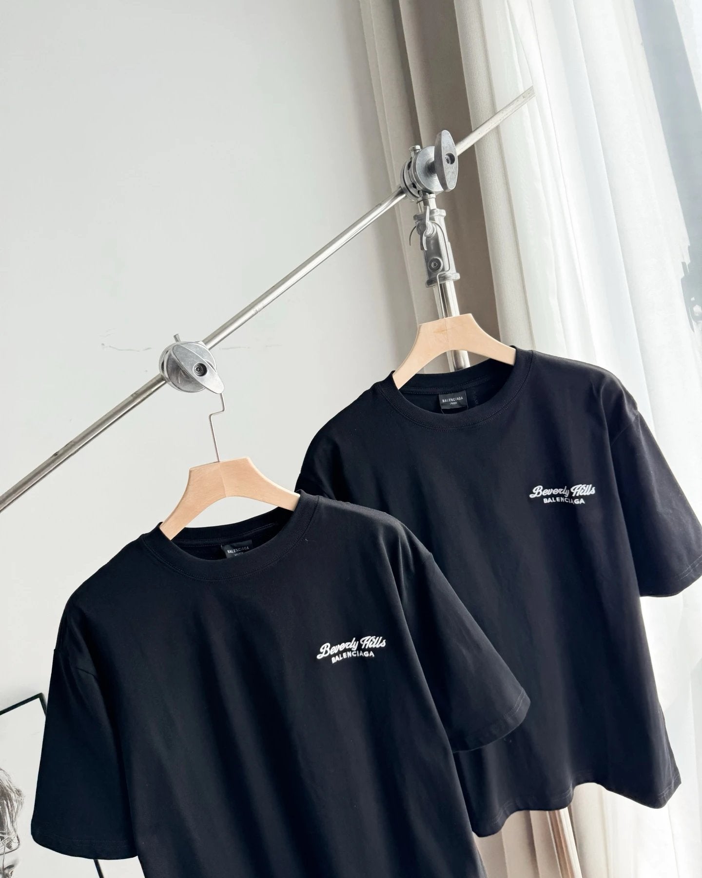 Balenciaga T-shirt Chest Letter Print logo round Neck Short Sleeve25ss New Pure Cotton Unisex Style T Casual T-Shirt Base Layer Shirt OS Loose Fit Half Sleeve Top Plus Size