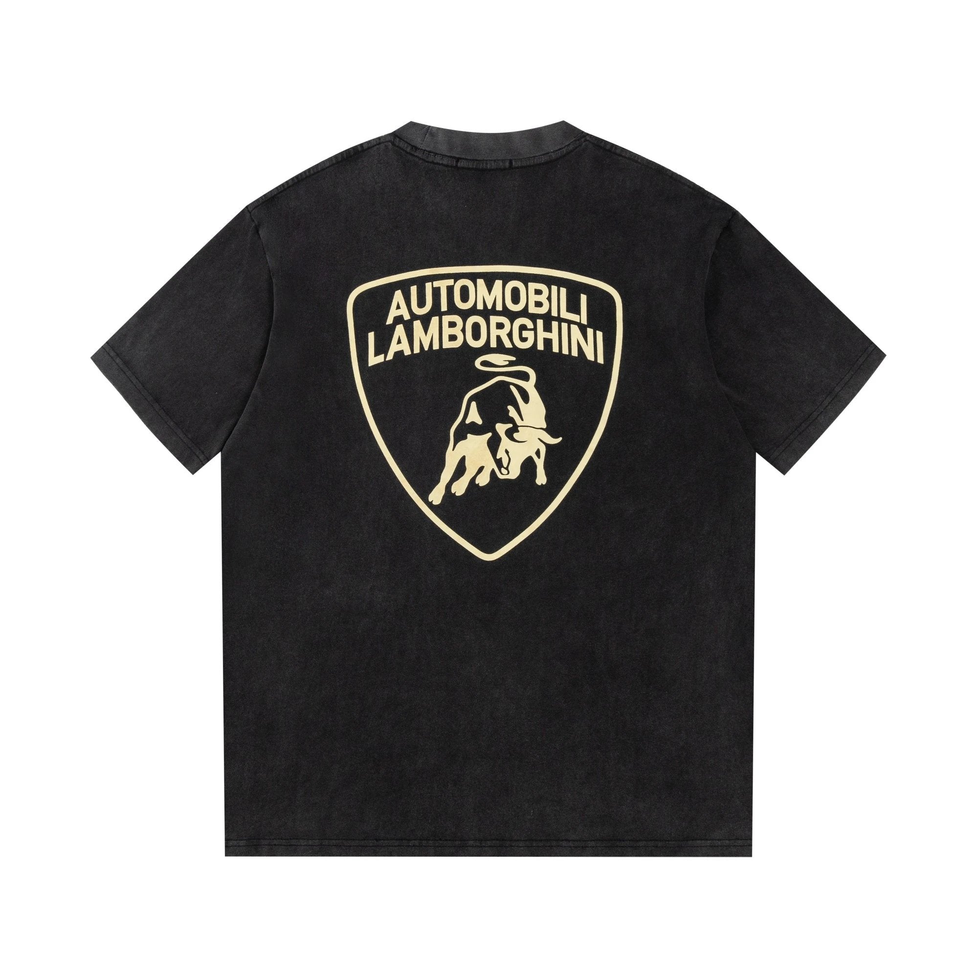 Balenciaga T-shirt Front Lamborghini Logo Print logo round Neck Short Sleeve25ss New Pure Cotton Unisex Style T Casual T-Shirt Base Layer Shirt OS Loose Fit Half Sleeve Top Plus Size