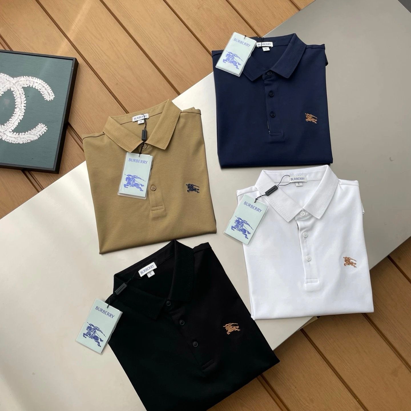 Burberry T-shirt Chest Logo logo Embroidery POLO Shirt Lapel Short Sleeve25ss New Unisex Summer Loose Short Sleeve T Business Commuter Short Sleeve Shirt Plus Size T-Shirt