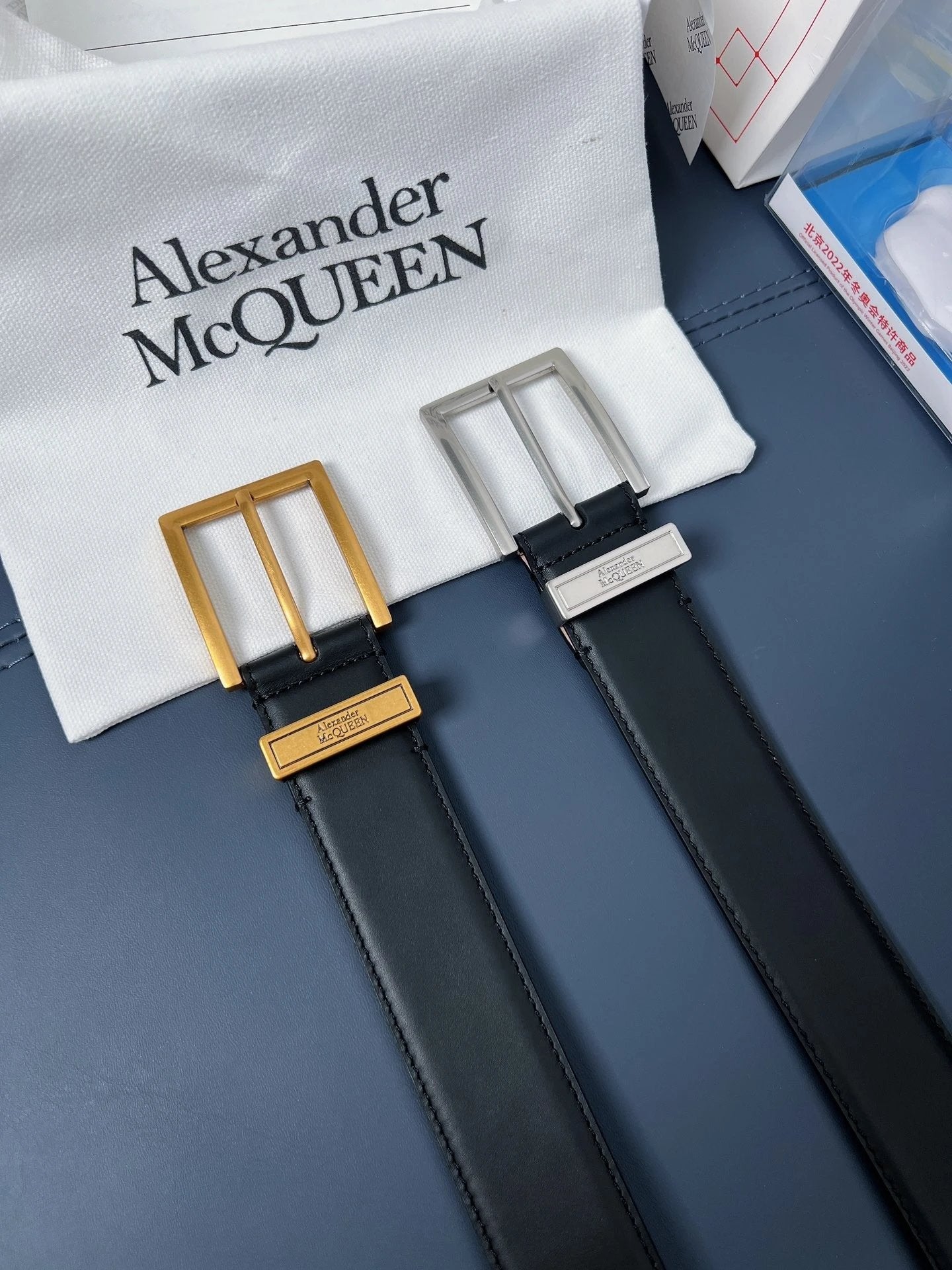 McQueen Belt Top version Original Order Surrogate Shopping Grade Men's Leather Belt Belt Italy Imported First Layer Calfskin with Frosted Bottom,with Vacuum Electroplating Antique Copper Pin Buckle,Official Website New