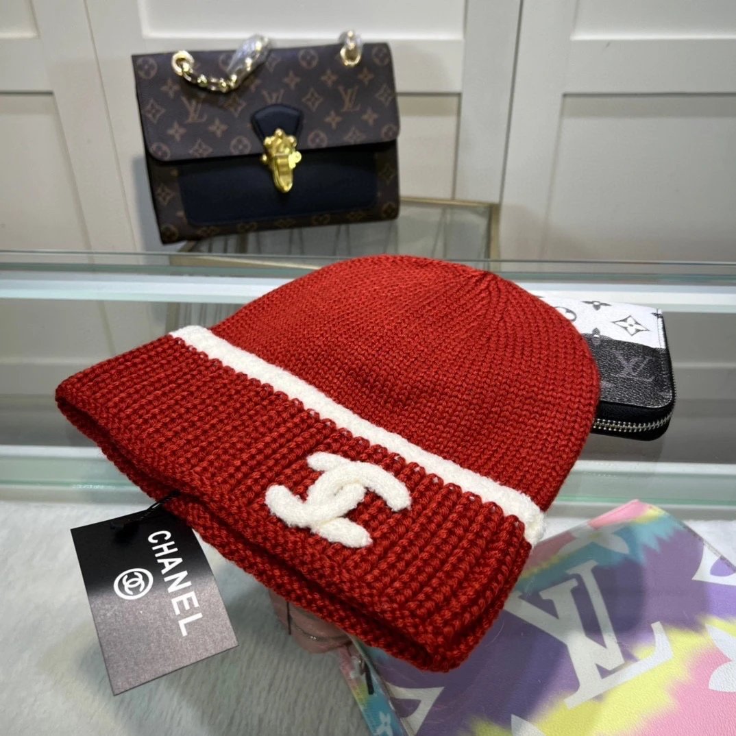 Chanel Hat Casual Knitted Hat High Quality Fashion Big Brand Official Website Quality Autumn and Winter Feel Super Soft and Comfortable Knitted Thread Hat,Excellent Elasticity!Travel Essential