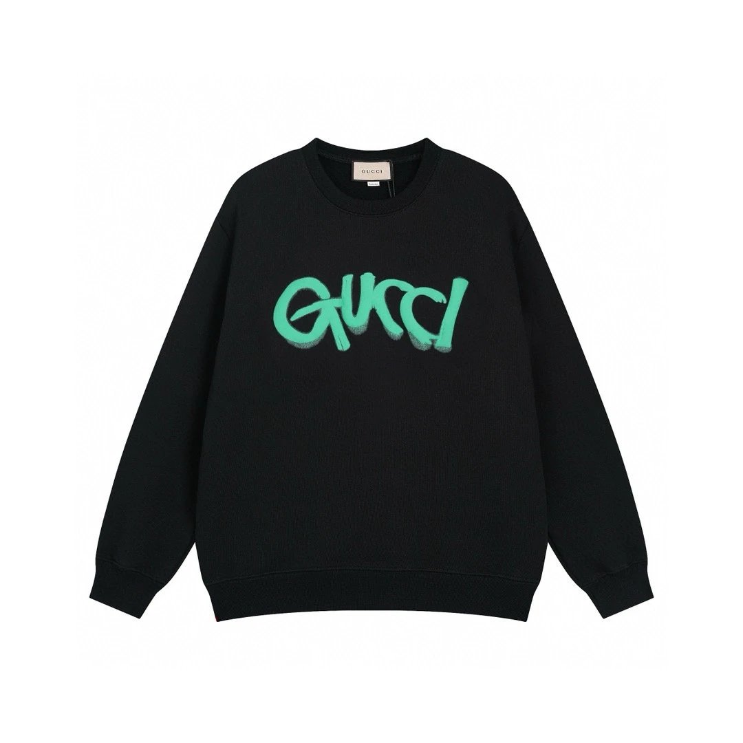Gucci Hoodie Colorful Chest logo Printed Crewneck Sweatshirt Long Sleeve Base Shirt Outerwear Trendy Unisex Sports Casual Loose Fit Versatile New Autumn Winter Collection
