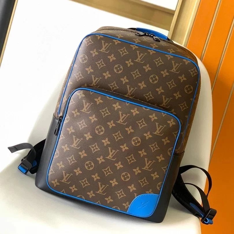 Louis Vuitton LV Backpack Top version Stitching Contrast-Color Presbyopic dean Backpack Travel Backpack Backpack M45867M45335Men's Bag Men's Backpack Backpack Fashion Casual All-Match Fashion Backpack Men's Backpack Hiking Backpack