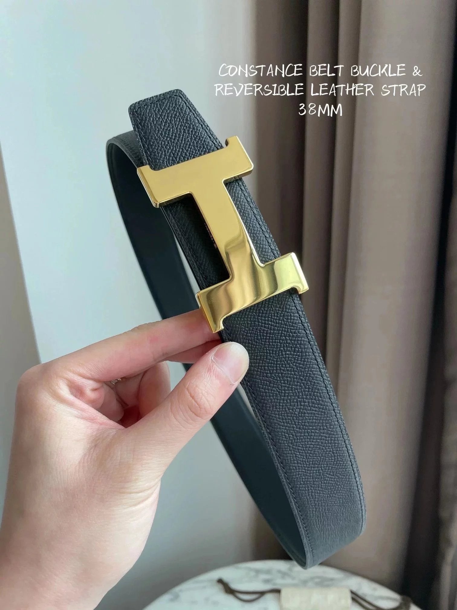 Hermes Belt Top version Spot High Quality h Home Men's Leather Belt Genuine Leather Double-Sided Pure Cowhide Business Casual Belt