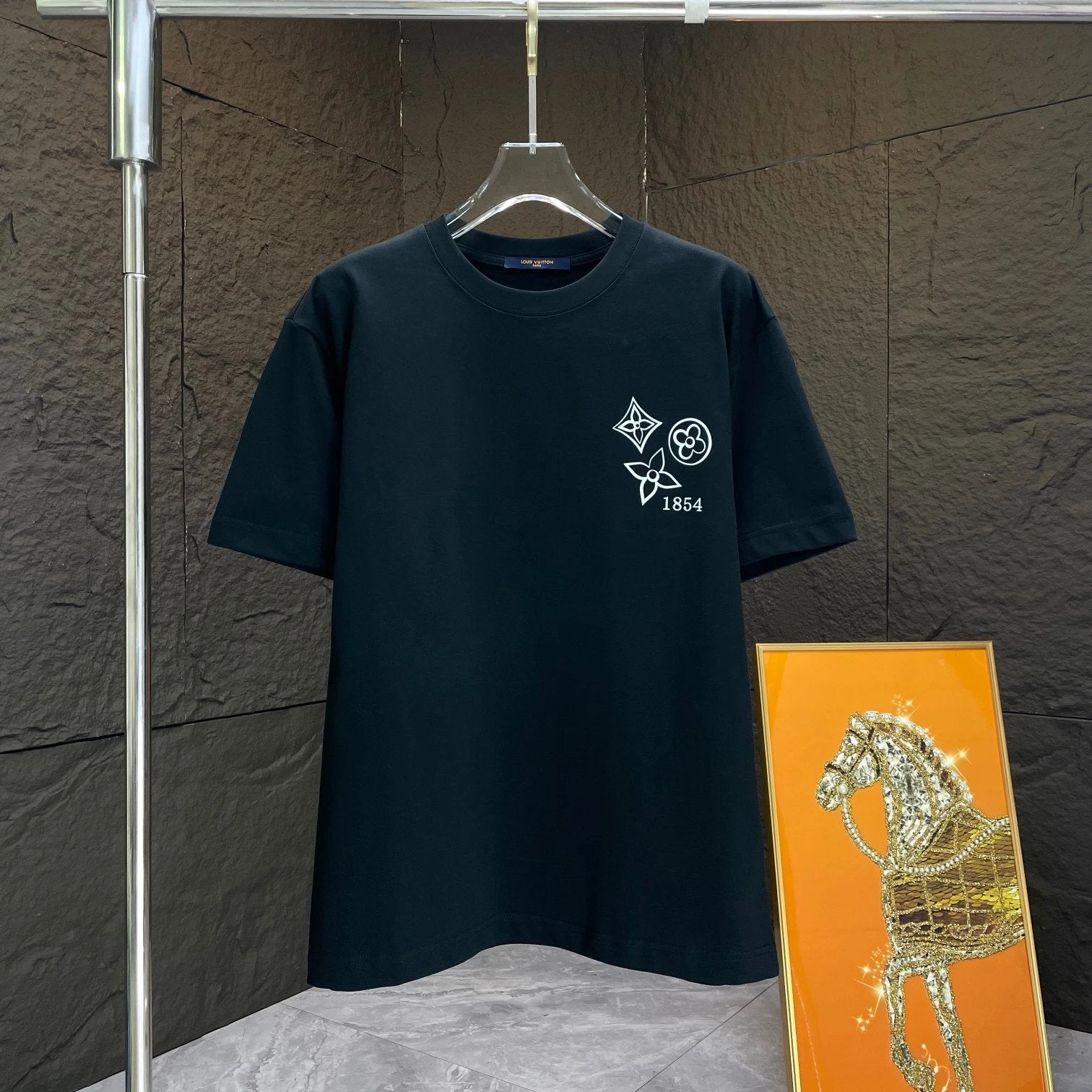 Louis Vuitton LV T-shirt Back Letter Pattern Print logo round Neck Short Sleeve25ss New Pure Cotton Unisex Style T T-shirt OS Loose Fit Base Shirt Half Sleeve T-Shirt Top Half Sleeve