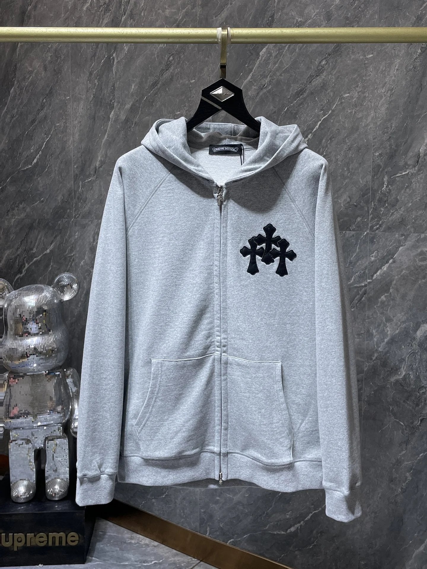 Chrome Hearts Hoodie Cross Hooded Sweater Loose Men's and Women's Zipper Hoodie