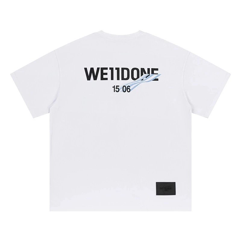 We11done T-shirt Top Korean Style Couple Short Sleeve Loose Cotton T T-shirt Summer Men & Women Trendy Half Sleeve