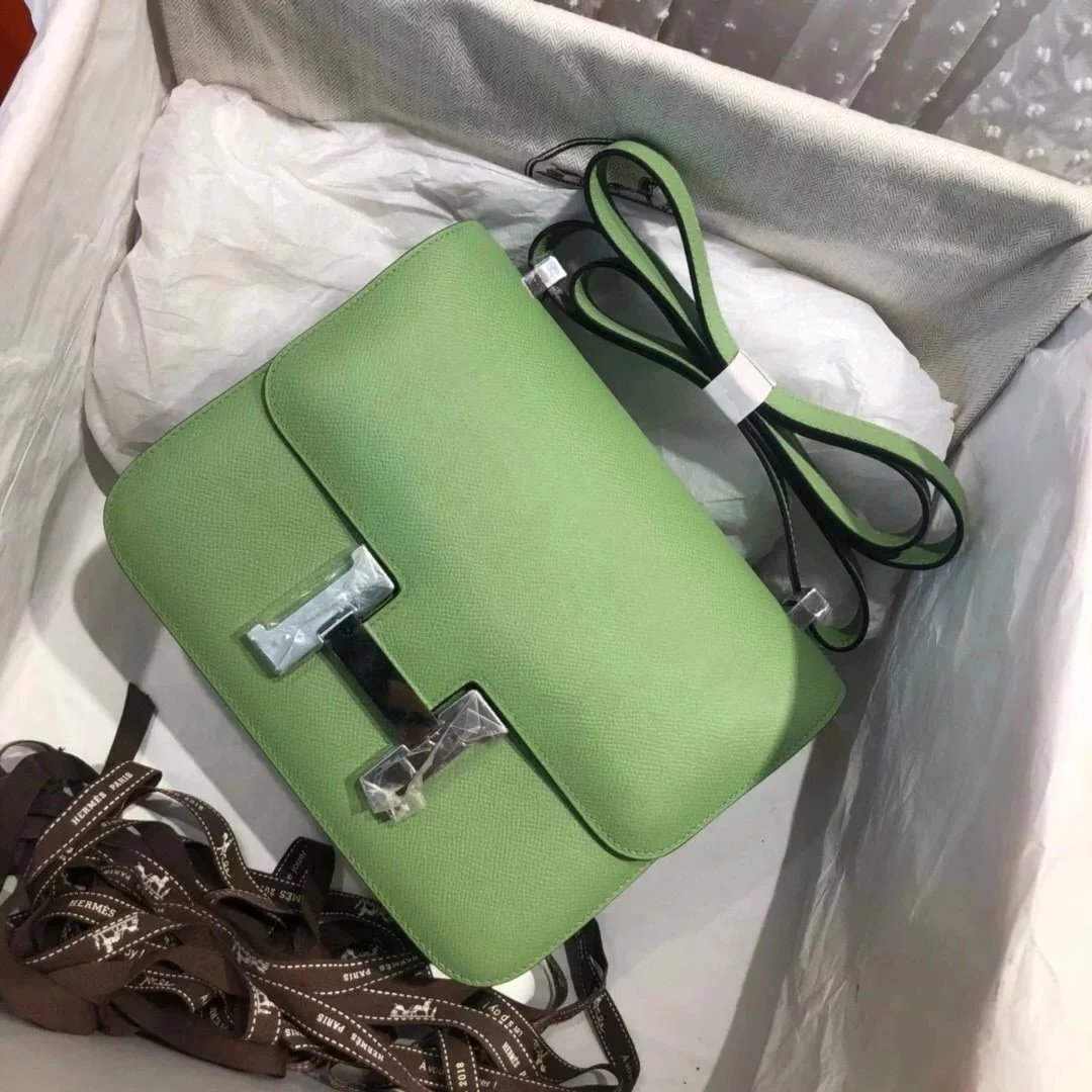 Hermes women's bag Top version 【H Handmade Custom】Stewardess Bag Constance Bag constance Silver Buckle Gold Buckle EP Women's Leather Crossbody Shoulder Bag2424
