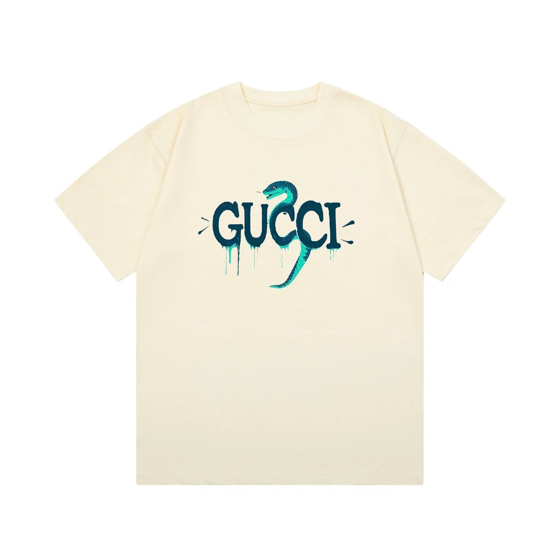 Gucci T-shirt Year of the Snake Limited Edition Letter Print logo round Neck Short Sleeve25ss New pure cotton T Unisex T-Shirt OS Loose Design Top Bottoming Shirt Half-Sleeve T-shirt