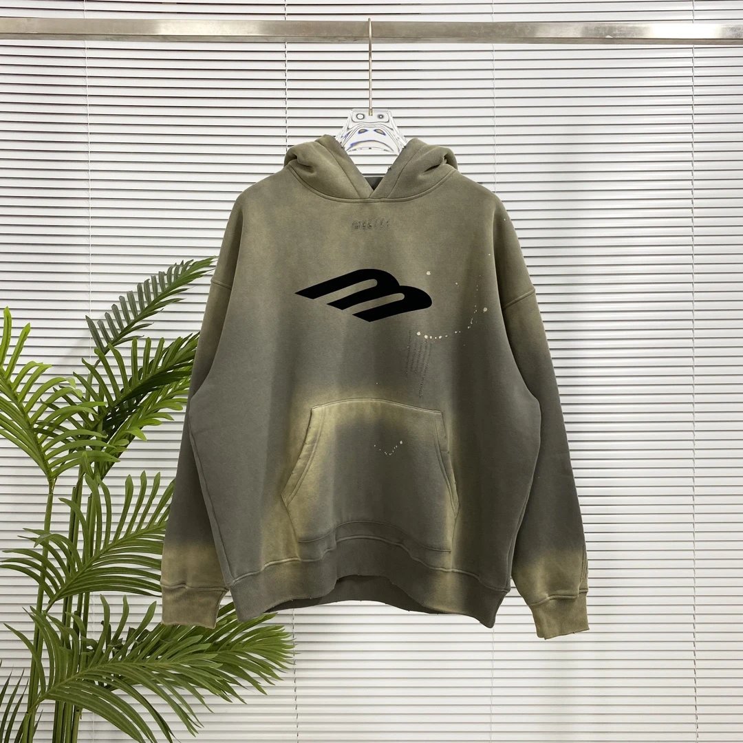 Balenciaga Hoodie Fleece Lined Thickened Hooded Sweatshirt Jacket Top Unisex Sports Casual Loose Fit Versatile