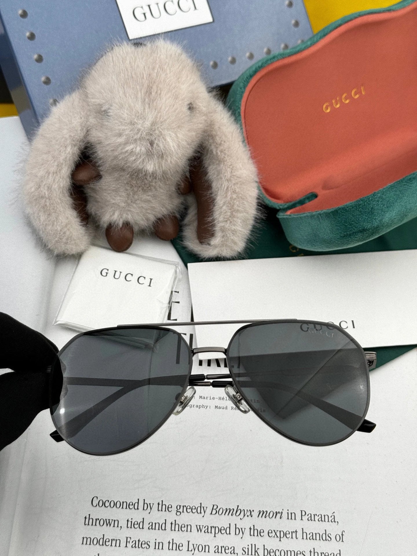 Gucci Sunglasses Colorful Pilot Polarized Sunglasses Slimming No Degree Driving Beach Fishing Unisex Couple Same Style UV Protection25ss New Sports Casual Versatile