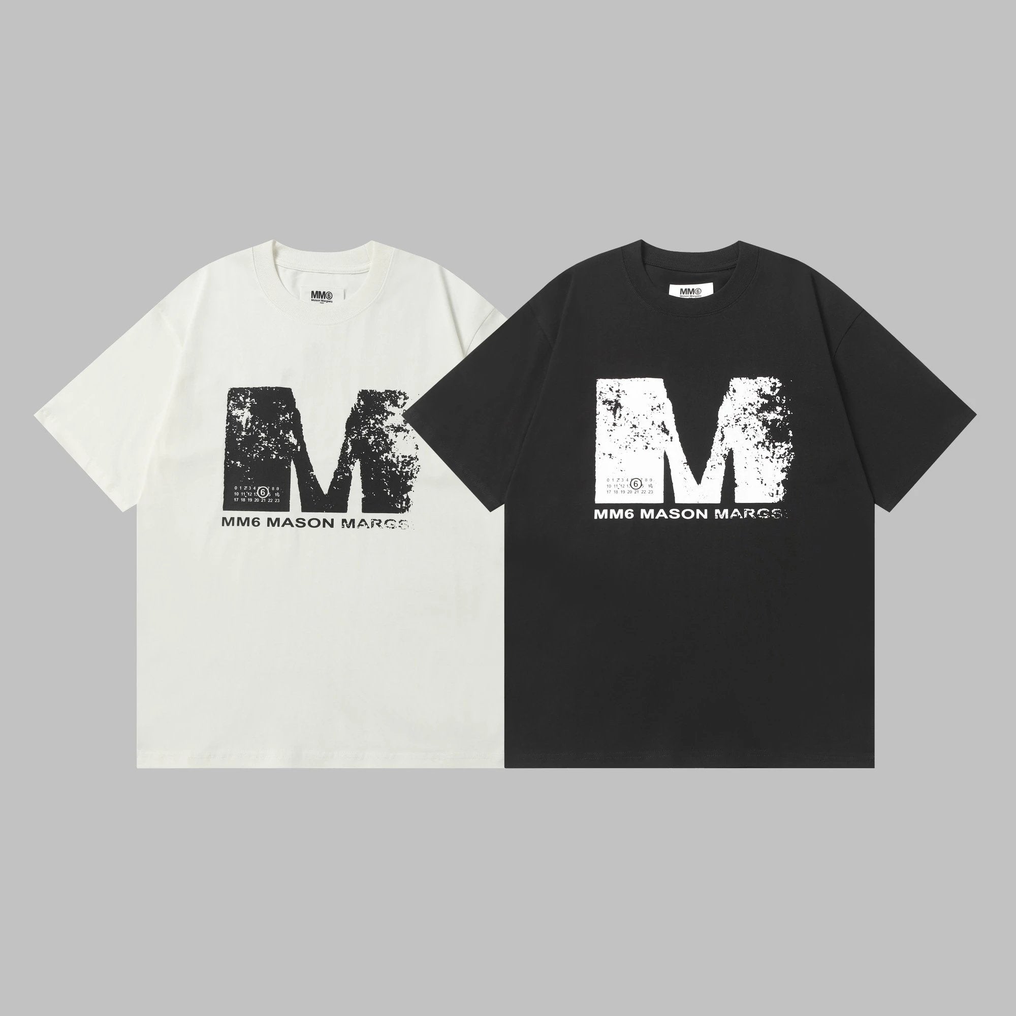 Maison Margiela T-shirt Vintage-style large chest M Printing logo round Neck Short Sleeve25ss New pure cotton T Unisex T-Shirt OS Drop Shoulder Loose Fit Base Shirt Top T-Shirt Short Sleeve