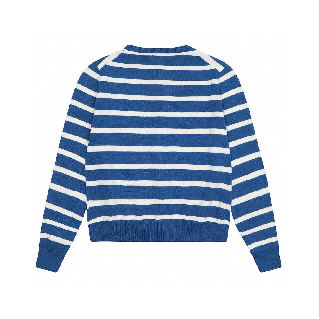Ralph Lauren Sweater Top Version Women's Clothing24Spring Loose round Neck Striped Knitted Cardigan