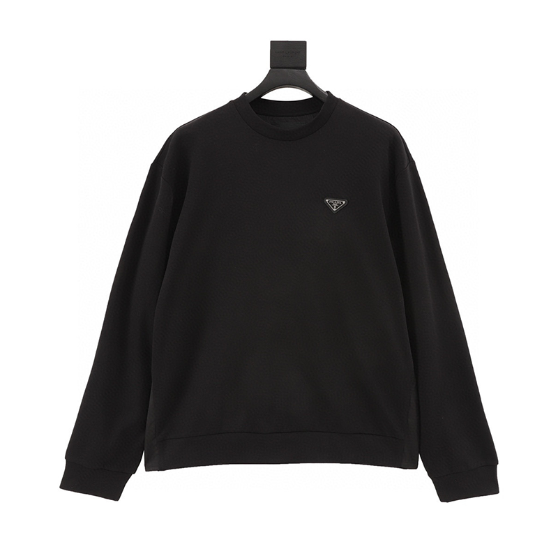 PRADA Hoodie Triangle Mark round Neck Sweater for Men and Women