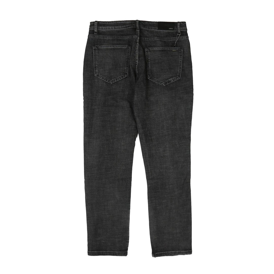 Amiri Jeans Jeans Water Washed Hole Rivet Denim Trousers Slim Fit Spat Men's and Women's Same Long Pants24ss Autumn and Winter New Products