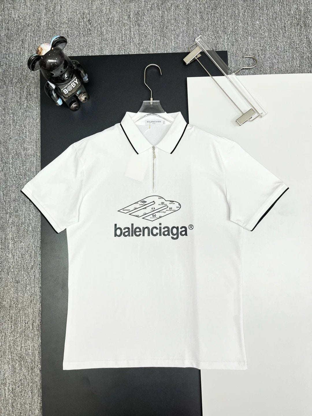 Balenciaga T-shirt Chest Letters logo Embroidery POLO Shirt Lapel Short Sleeve25ss New Unisex Summer Short Sleeve OS Loose T Business Half Sleeve Shirt Plus Size T-Shirt
