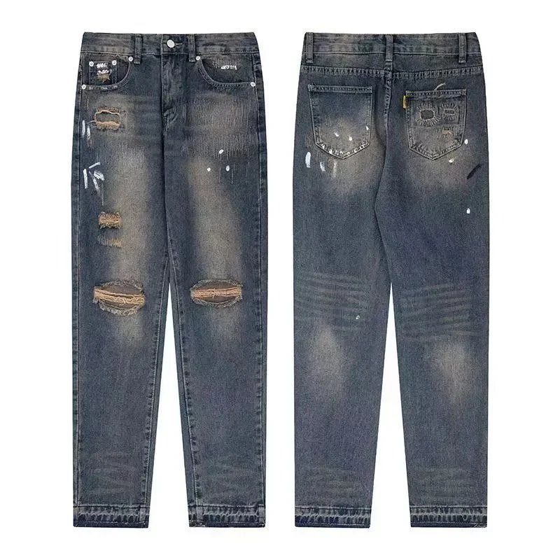 Gallery Dept Jeans High Quality Water Washed Hole Stitching Jeans GD