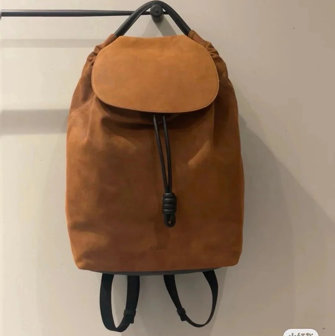 LOEWE Backpack Top version 【Matching Original Leather】24New Backpack Glossy Soft Cow Leather Flamenco Backpack Men's New Backpack Genuine Leather Backpack Casual Backpack New Men's Bag New Women's Bag Backpack Shoulder Bag Sports Bag Luggage Bag