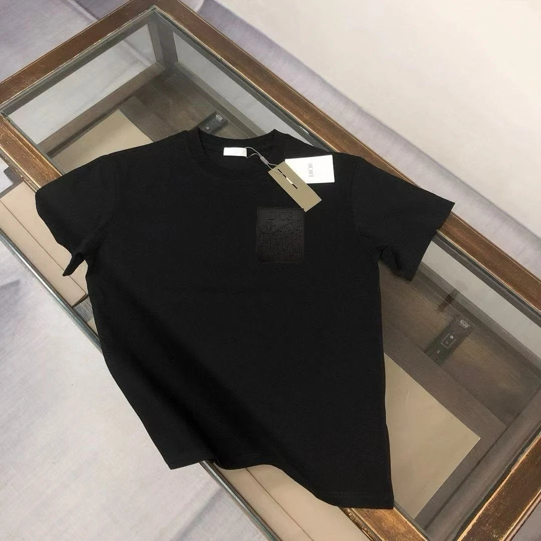 Dior T-shirt Chest Pocket Letter Embroidery logo round Neck Short Sleeve25ss New Pure Cotton Unisex Style T T-shirt OS Loose Fit Base Shirt Top Half Sleeve T-Shirt