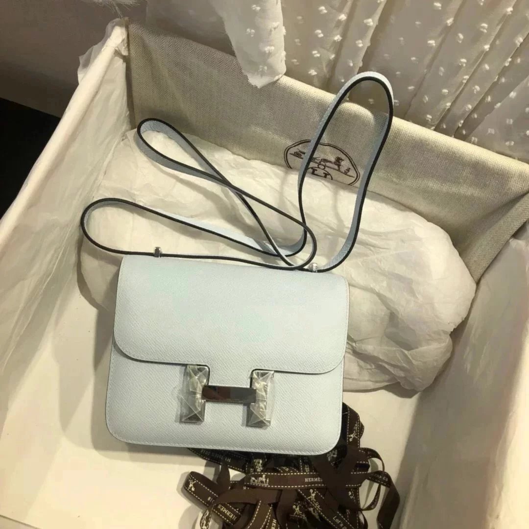 Hermes women's bag Top version 【H Handmade Custom】Stewardess Bag Constance Bag constance Silver Buckle Gold Buckle EP Women's Leather Crossbody Shoulder Bag2424