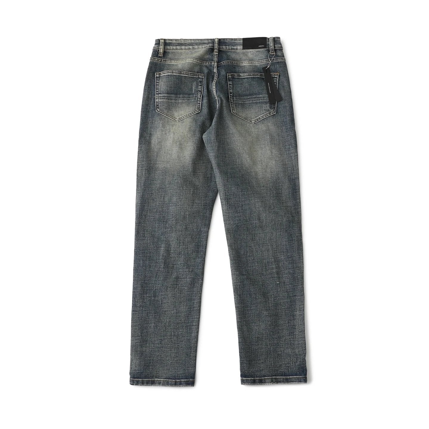 Amiri Jeans Pre-cut holes from the front logo25ss Spring Summer New Straight Leg Jeans Unisex Slim Fit Long Pants Loose
