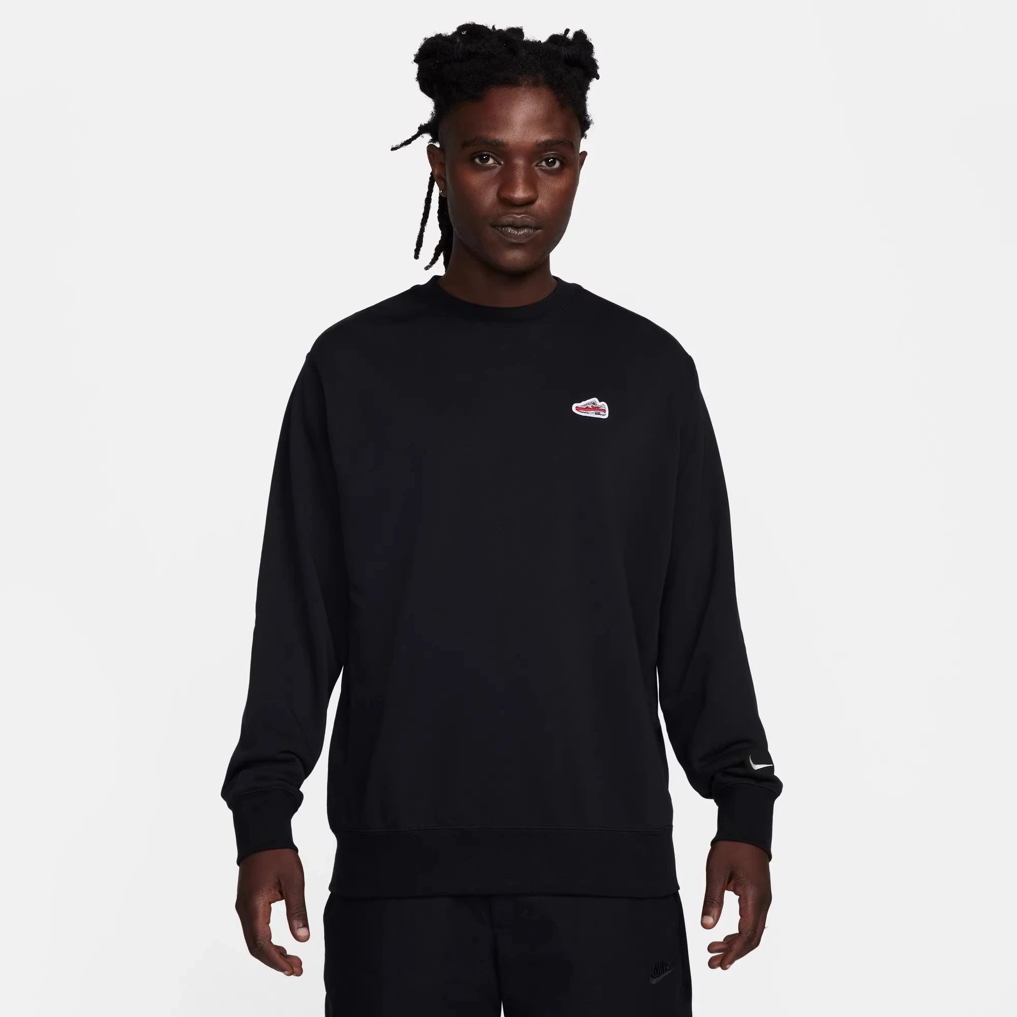 Nike Men's Sweater Spring Leisure Knitted Terry Breathable round Neck Sports Long Sleeve Pullover FZ5203
