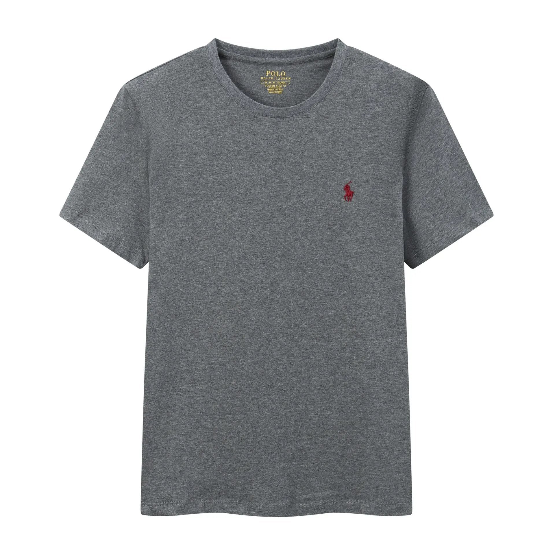 Ralph Lauren T-shirt D77Summer New Cotton round Neck Short Sleeve Men T T-shirt Solid Color Casual Fashion Half Sleeve Bottoming Shirt-CY