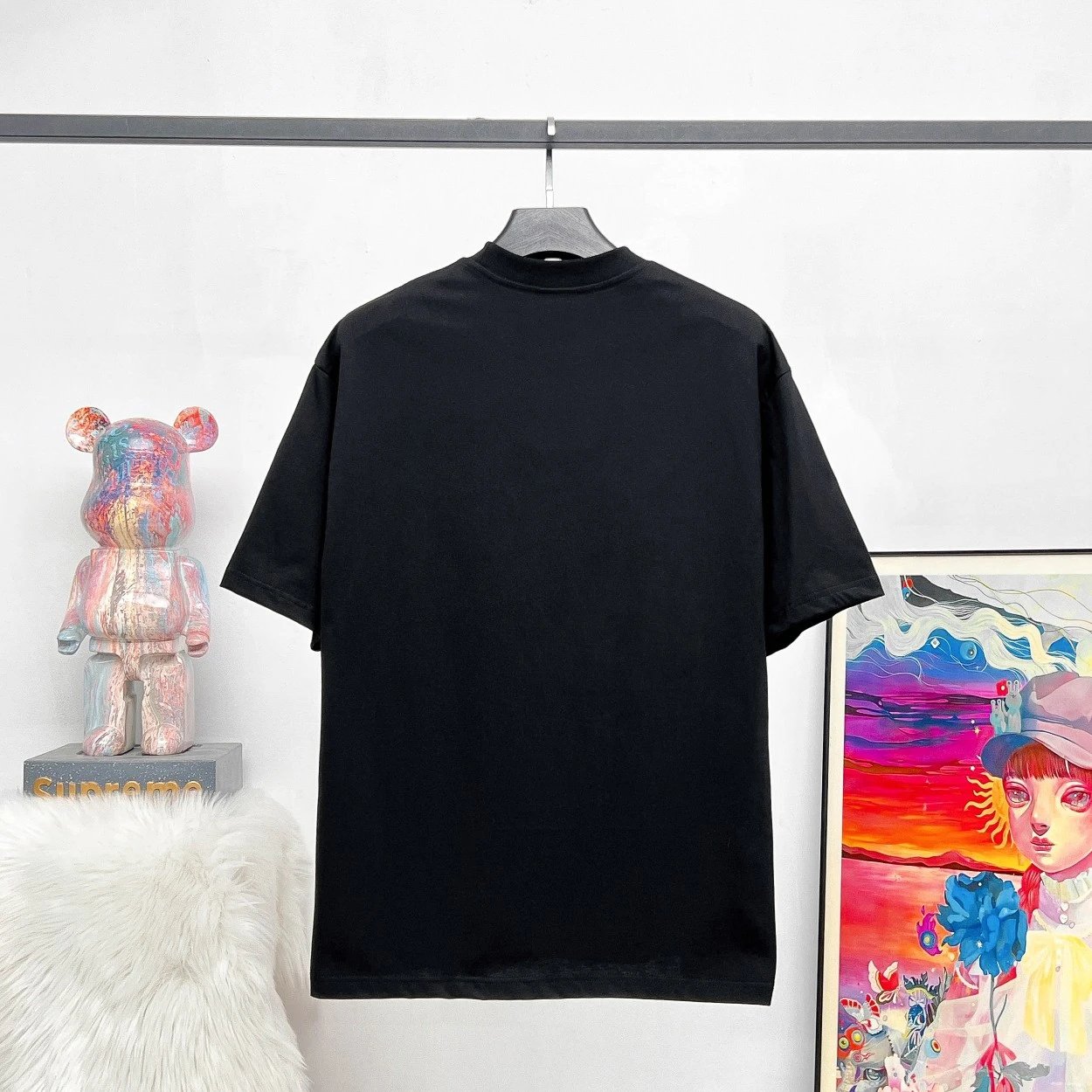 Balenciaga T-shirt 15Limited Edition Portrait Direct Print Design logo round Neck Short Sleeve25ss New Pure Cotton Unisex Style T T-shirt OS Loose Fit Base Shirt Top Half Sleeve T-Shirt