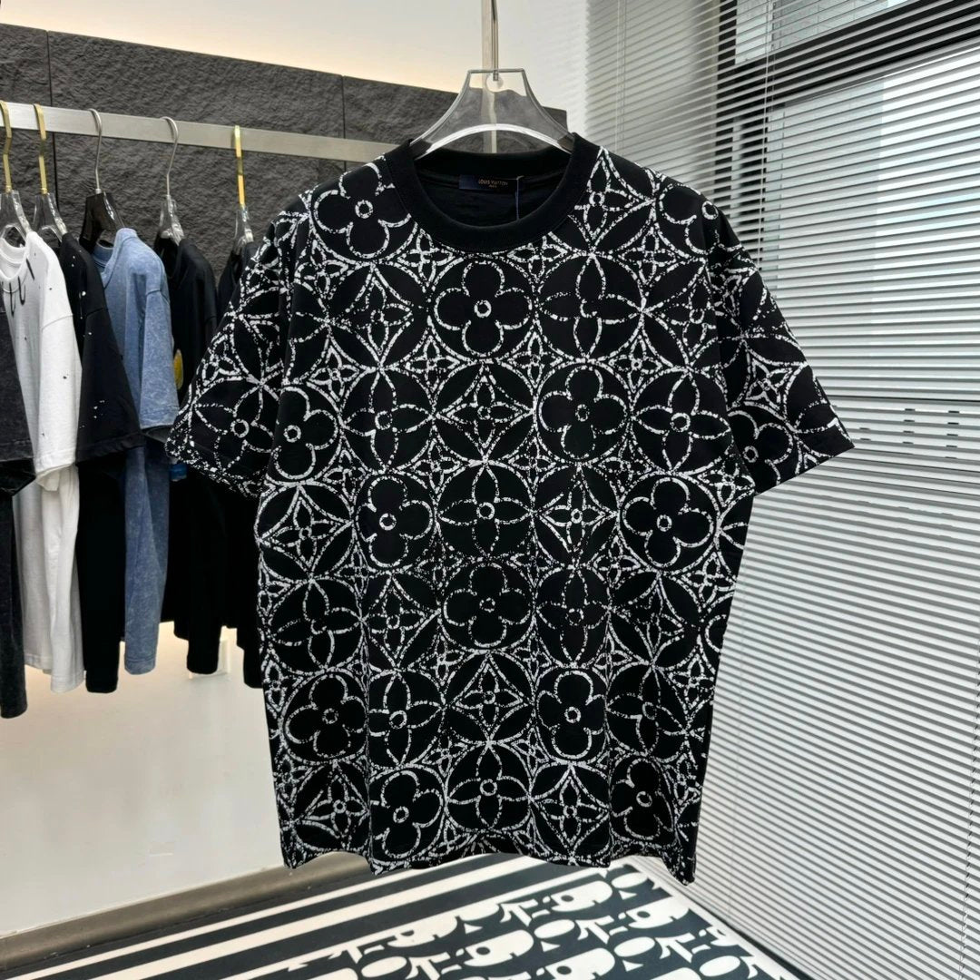 Louis Vuitton LV T-shirt 25ss New Pure Cotton Unisex Style T T-shirt OS Loose Fit Base Shirt B Short Sleeve T-Shirt