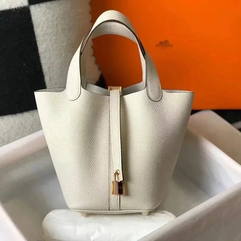 Hermes women's bag Top version Women's Bag21New Handmade picotin Bucket Bag1822Vegetable Basket Bucket Bag Handbag