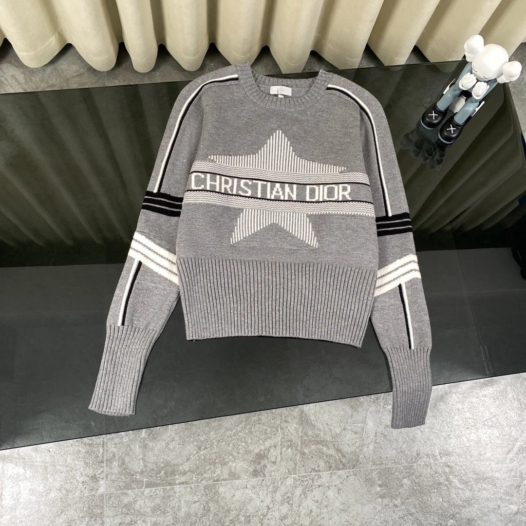 Dior Sweater Collaboration Ski Series Pentagram Letter Pullover Crewneck Sweater Unisex Jacket