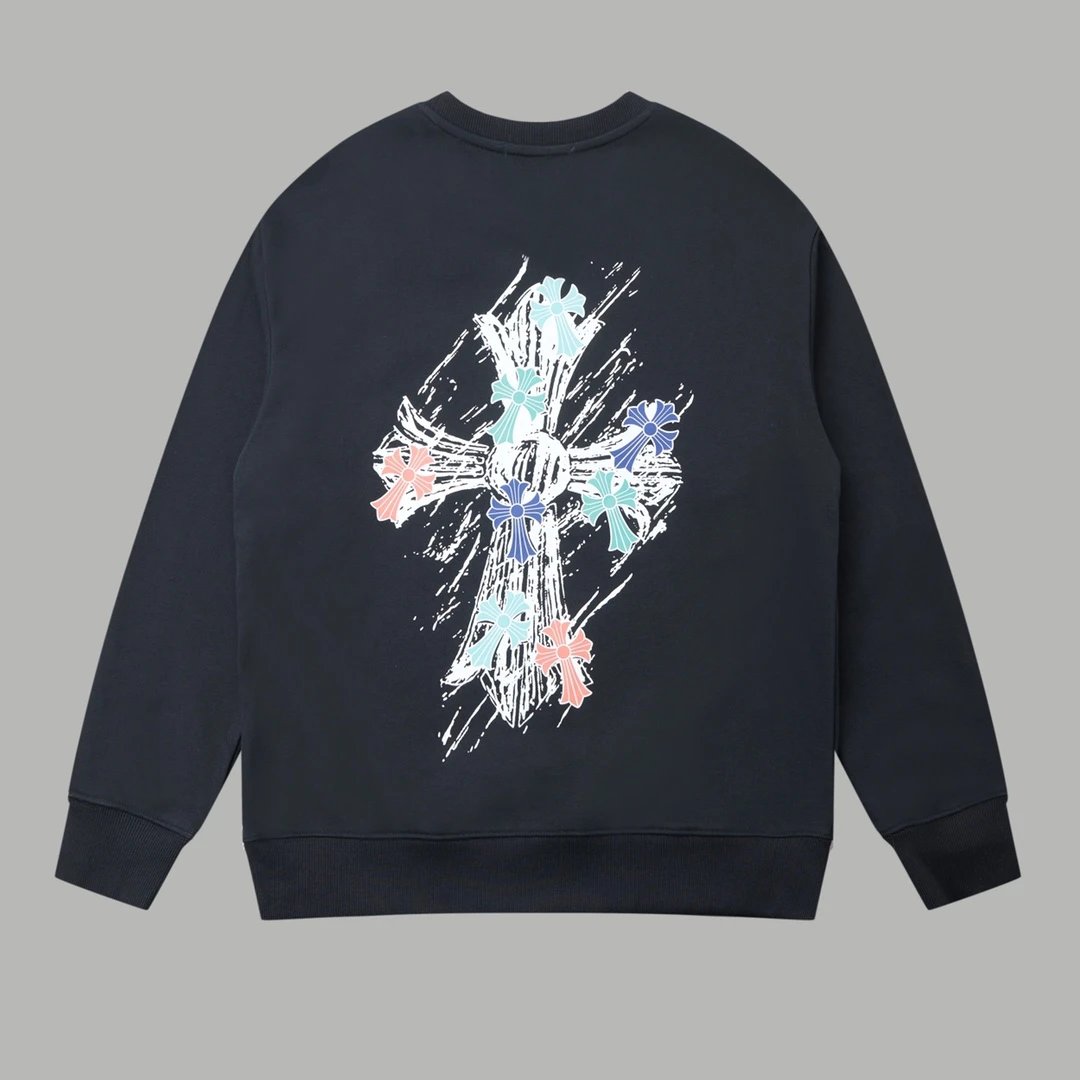 Chrome Hearts Hoodie Graffiti Hand-drawn Letter Print Pullover Crewneck Sweatshirt Pure Cotton Terry Sportswear Os Unisex Fit Top24ss Autumn and Winter New Products